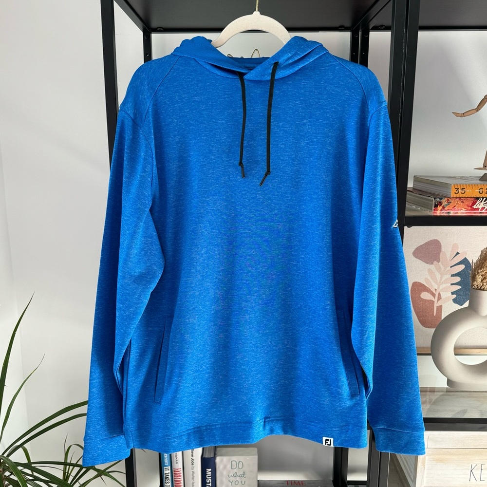 FootJoy Men’s Bright Blue Long Sleeve Pullover Hoodie Size Medium